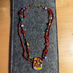Handmade Glass Beaded Necklace